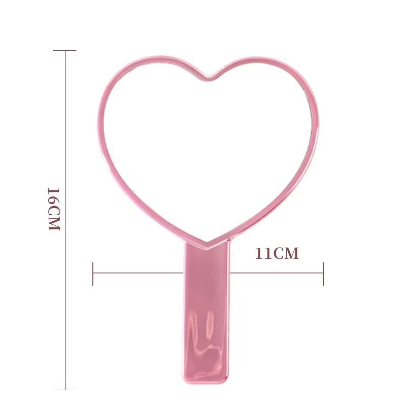 Heart-Shaped Handheld Makeup Mirror / Lash Artist Hand Mirror
