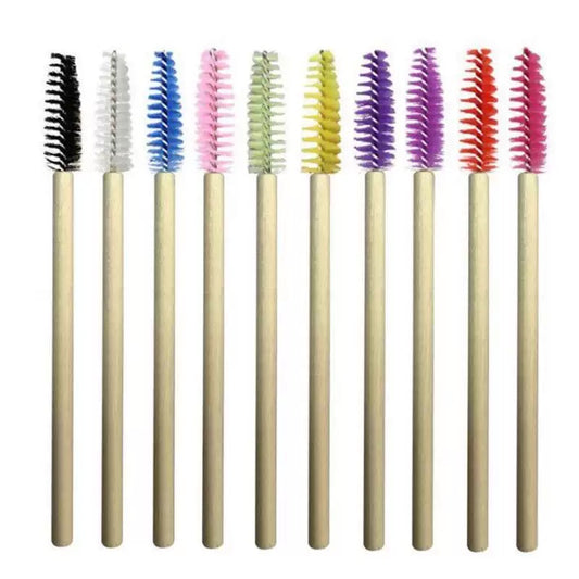 Wood mascara brush