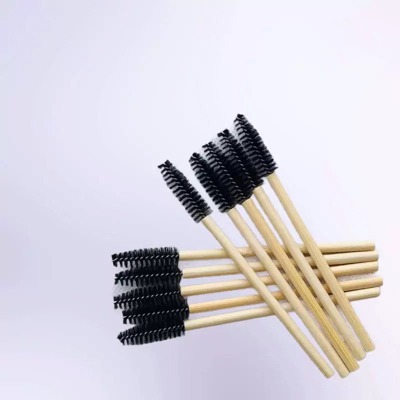 Wood mascara brush